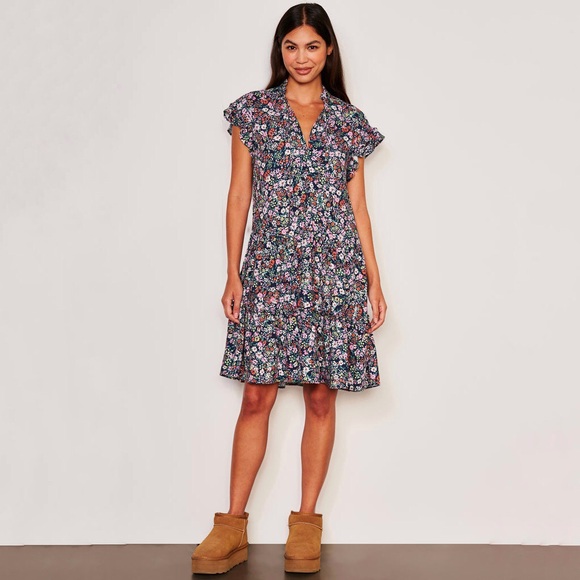 NWT Anthropologie Sundry Field Dress In Deep Navy Size Medium - Picture 5 of 15